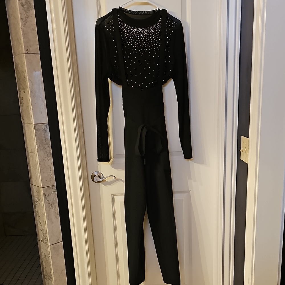 Elegant Black Women's High Waist Jumpsuit SIZING THIS AT A 10. It Runs Big!